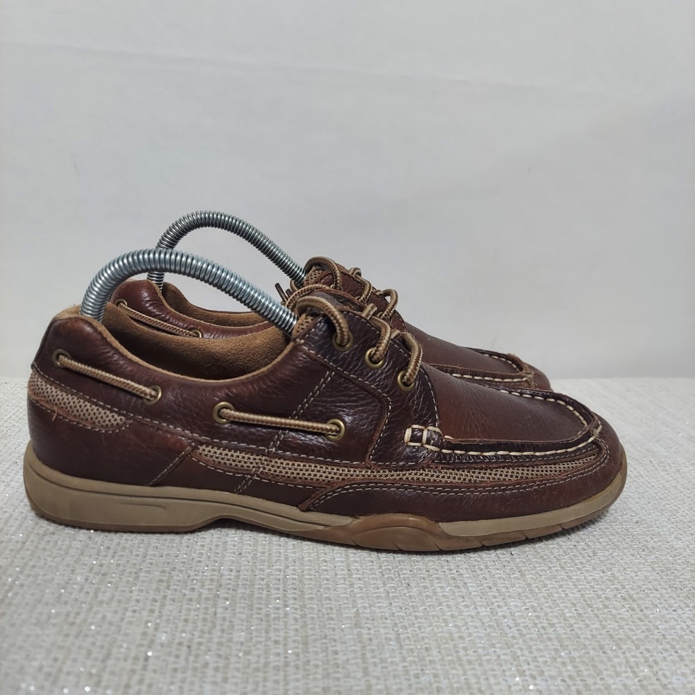 Bass & Co Earl 2 Mens 7.5 M Brown Leather Boat Shoes Slip-on Loafers